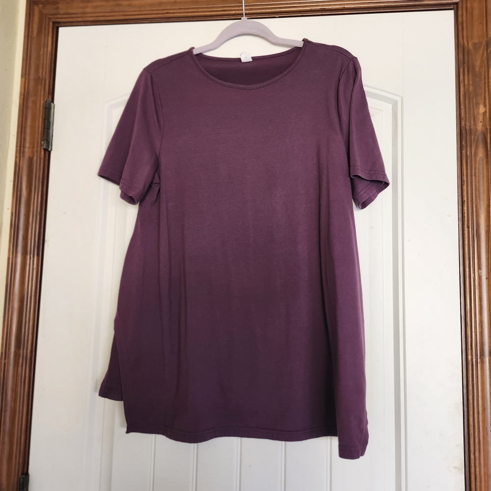 Casual Purple Short Sleeve Women's Tee